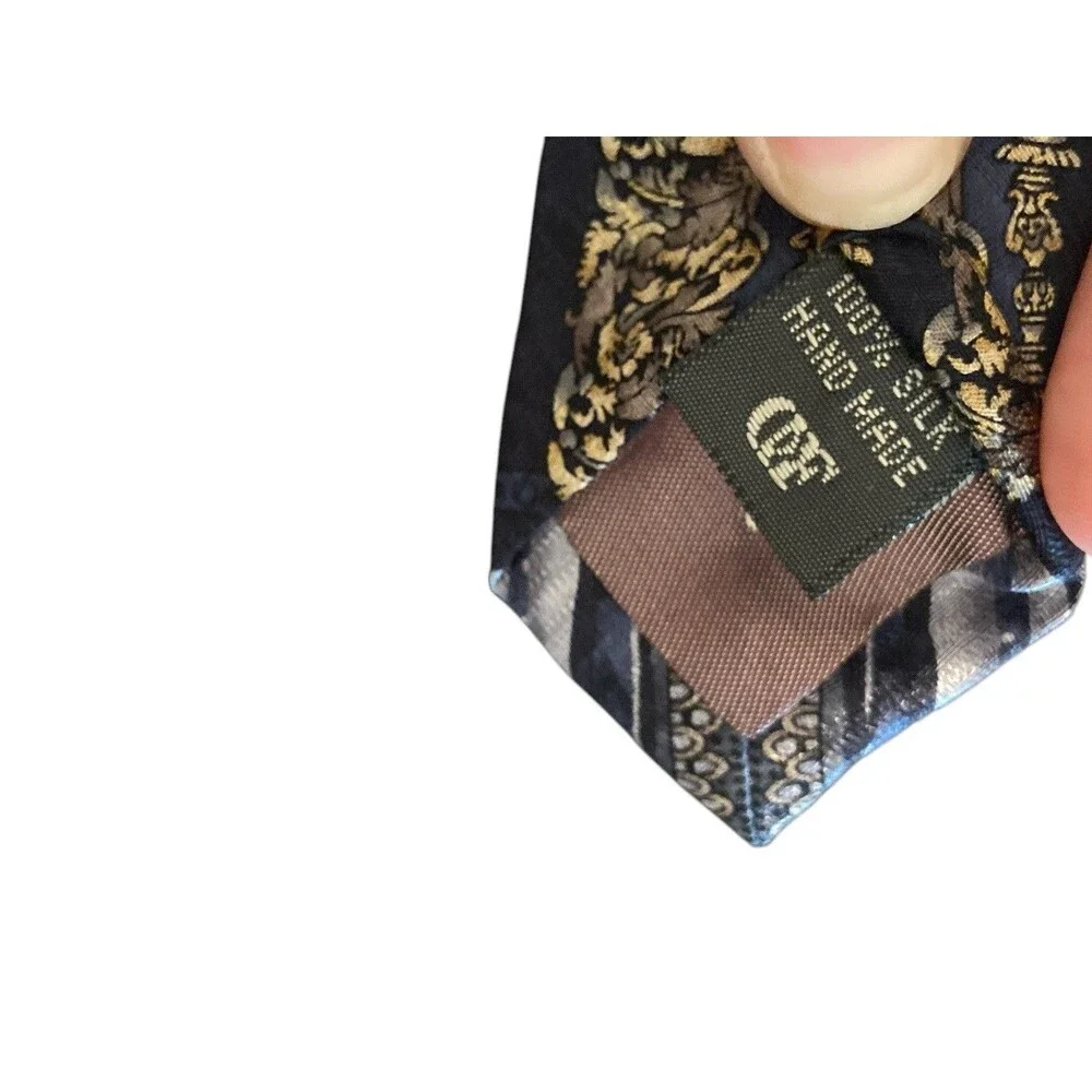 Daniel de Fasson Blue & Gold  Silk Tie‎